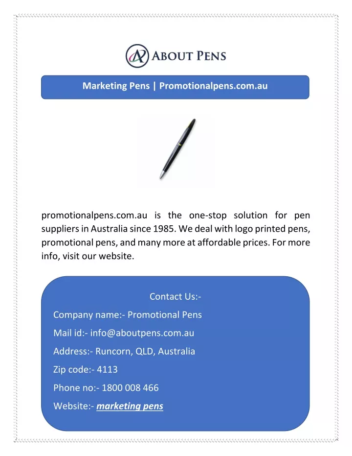 marketing pens promotionalpens com au