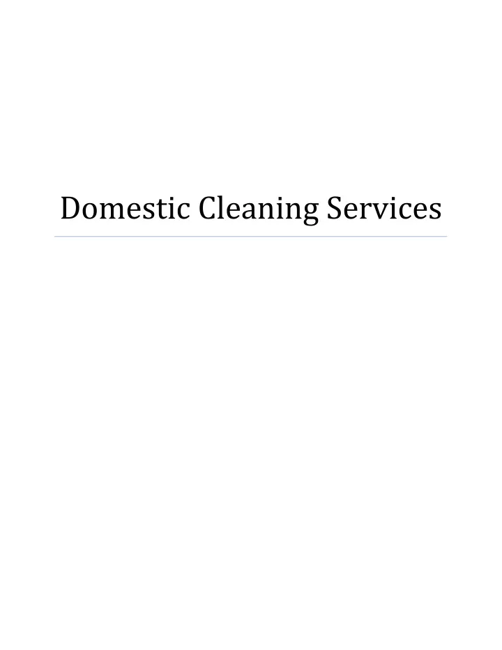 domestic cleaning services