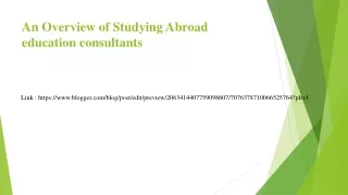 An Overview of Studying Abroad education consultants