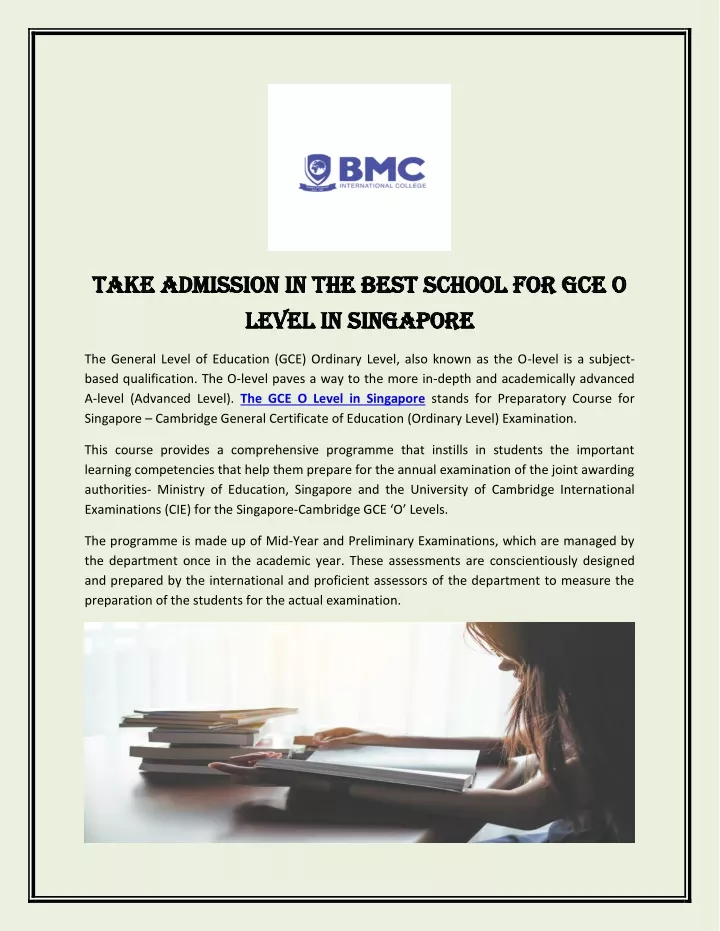 take admission in the best school for gce o take