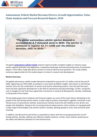 autonomous vehicle market revenue drivers growth