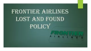 updates on Frontier Airlines lost and found policy