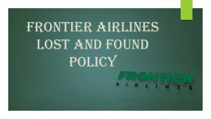 frontier airlines lost and found policy