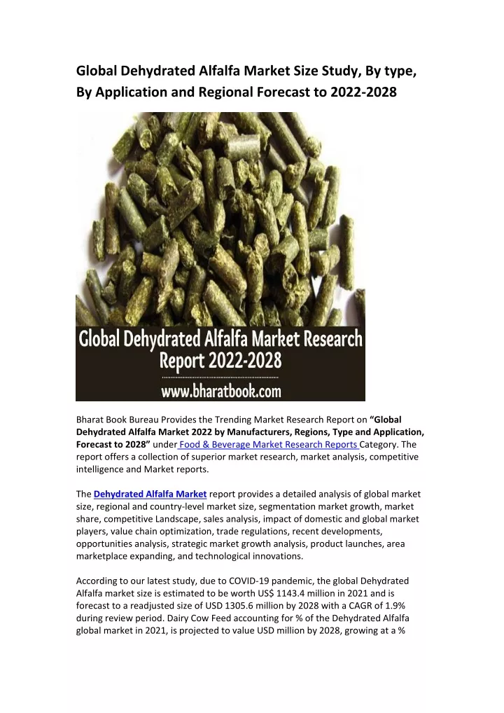 global dehydrated alfalfa market size study