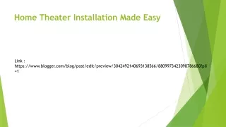 Home Theater Installation Made Easy