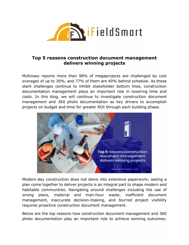 top 5 reasons construction document management