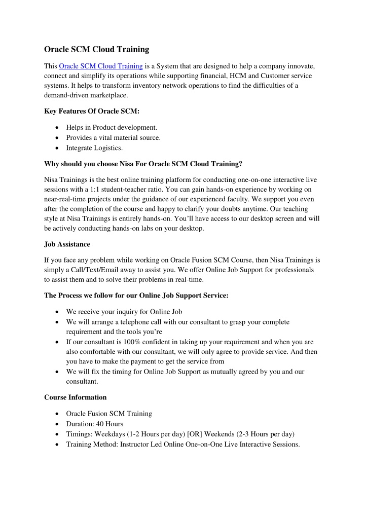 oracle scm cloud training