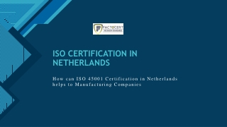 ISO 45001 CERTIFICATION IN NETHERLANDS