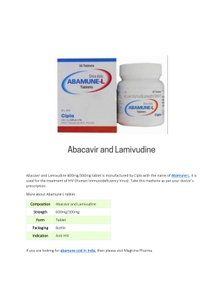 abacavir and lamivudine 600mg 300mg tablet