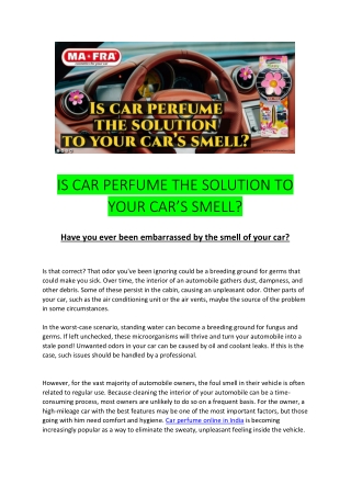 IS CAR PERFUME THE SOLUTION TO YOUR CAR-full-guide-by-mafraindia