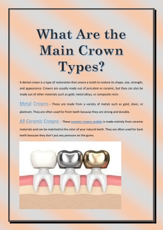 What Are the Main Crown Types?