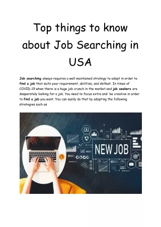 What You Need to Know About Job Searching in USA