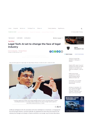 Legal Tech AI set to change the face of legal industry
