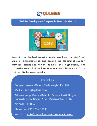 Website Development Company in Pune | Quleiss.com