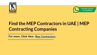 find the mep contractors in uae mep contracting