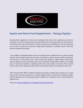 equine and horse feed supplements omega equine