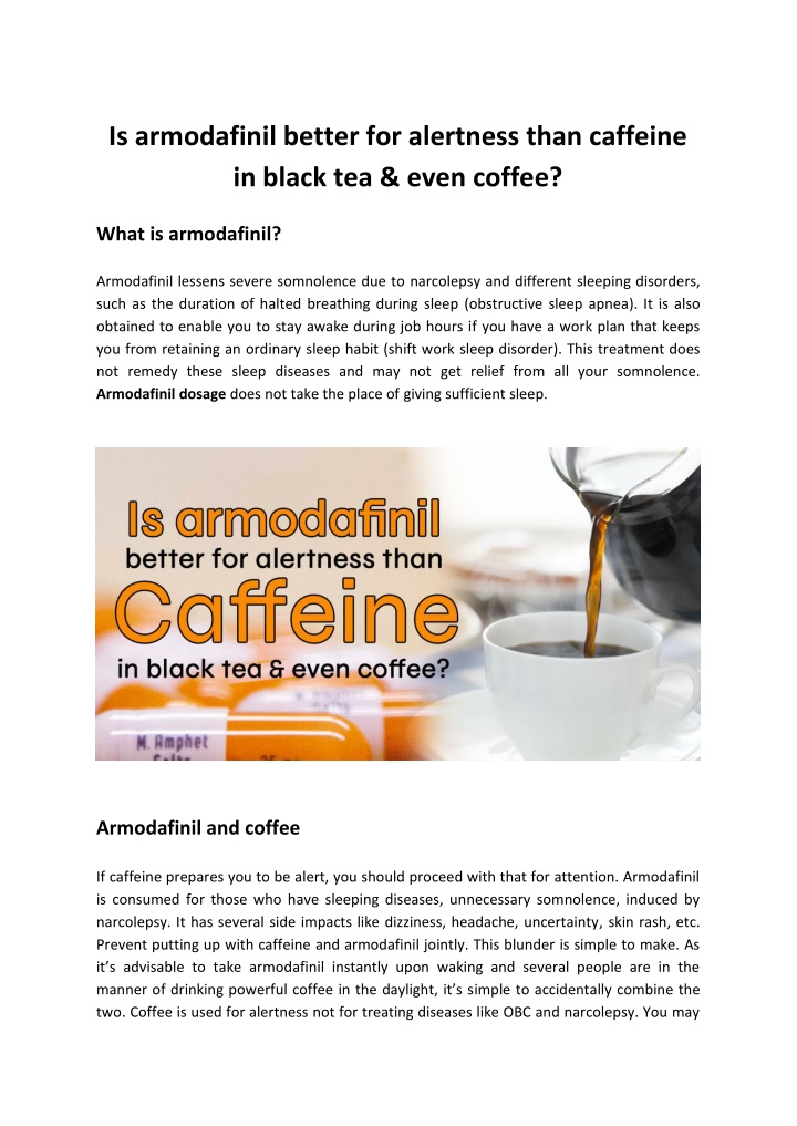 is armodafinil better for alertness than caffeine