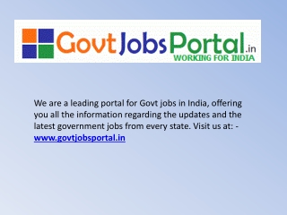 Govt Jobs in India