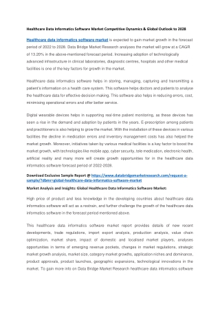 healthcare data informatics software market