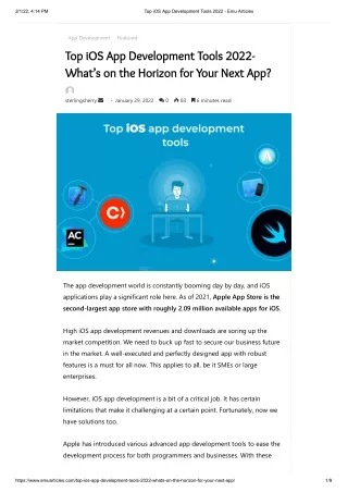 Top iOS App Development Tools 2022 - Emu Articles