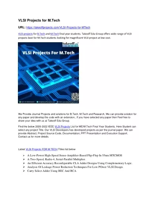 vlsi projects for m tech