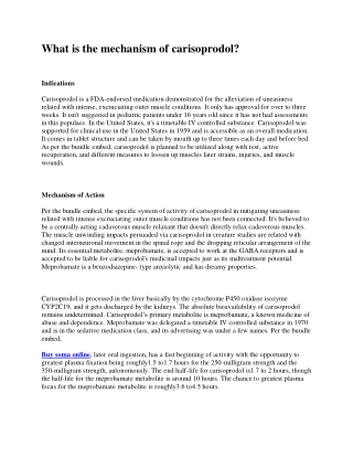 what is the mechanism of carisoprodol
