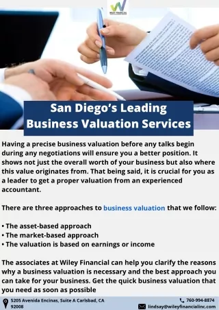 San Diego’s Leading Business Valuation Services