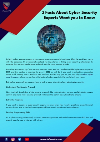 3 Facts About Cyber Security Experts Want you to Know