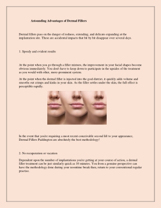 astounding advantages of dermal fillers