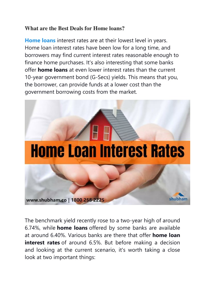 what are the best deals for home loans