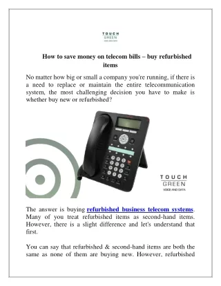 How to save money on telecom bills – buy refurbished items