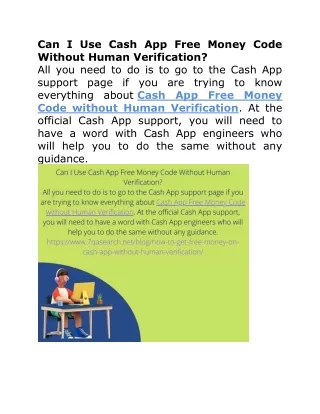 Can I Use Cash App Free Money Code Without Human Verification?