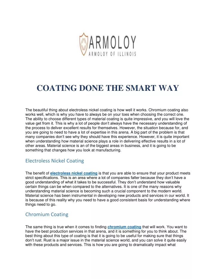 coating done the smart way