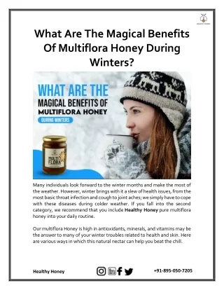 What Are The Magical Benefits Of Multiflora Honey During Winters