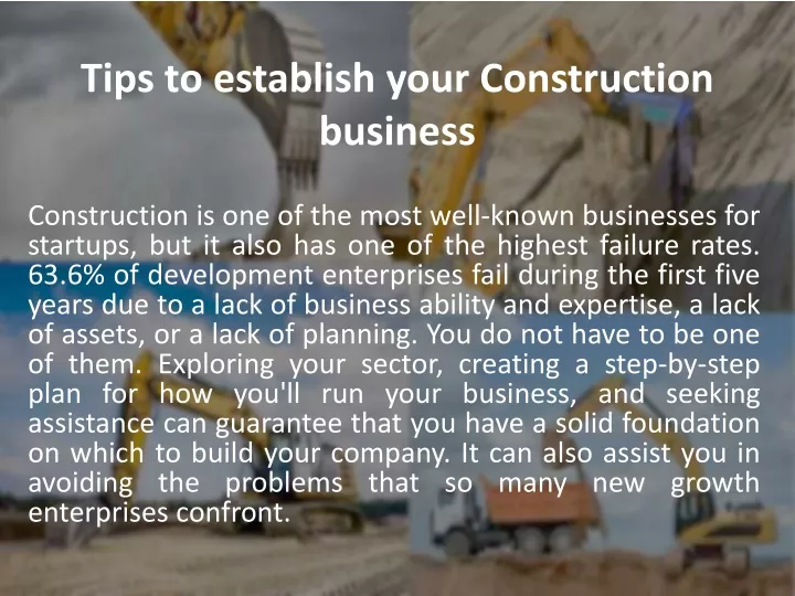 PPT - Tips To Establish Your Construction Business PowerPoint ...