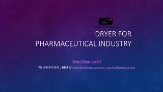 Dryer for Pharmaceutical Industry
