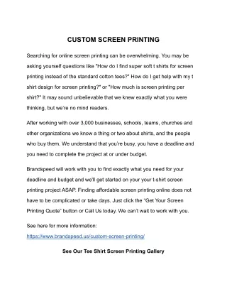 custom screen printing