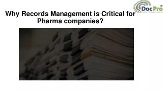 Why Records Management is critical for Pharma companies
