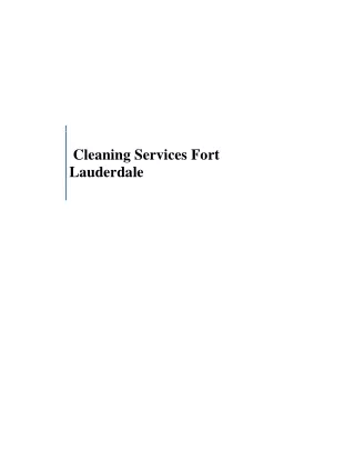 Cleaning services fort lauderdale