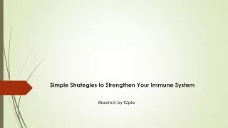 simple strategies to strengthen your immune system