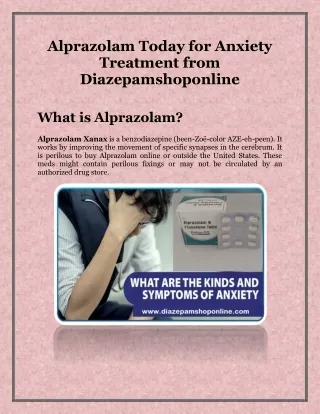 Alprazolam Today for Anxiety Treatment from Diazepamshoponline-converted