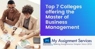 Top 7 Colleges offering the Master of Business Management