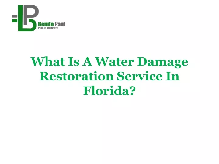 what is a water damage restoration service