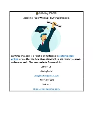 Academic Paper Writing | Ewritingportal.com