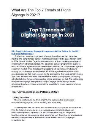 What Are The Top 7 Trends of Digital Signage in 2021