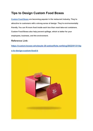 tips to design custom food boxes
