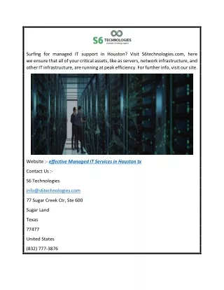 Effective Managed It Services in Houston Tx  S6technologies.com