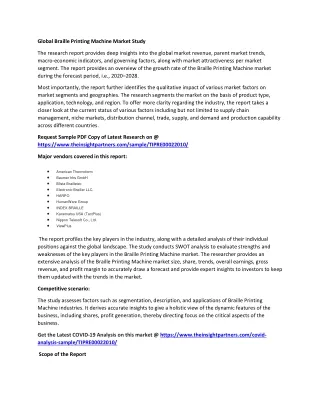 global braille printing machine market study