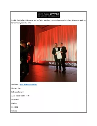 Best Montreal Realtor  Bdavani.com